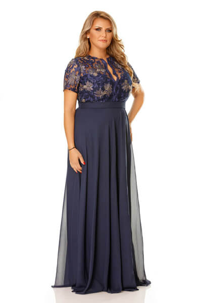 Rochie Plus Size Estela Bleumarin