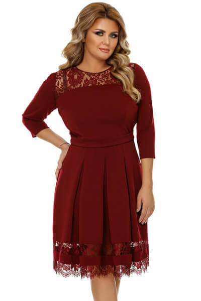 Rochie Plus Size Greta Bordo