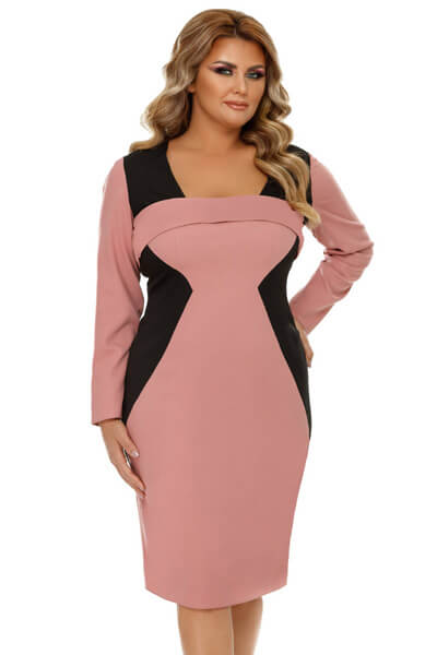 Rochie Plus Size Zora Roz Pudra